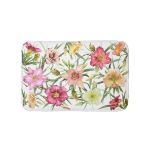 Daylilies All Over Bathroom Mat