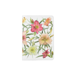 Daylilies All Over Botanical Floral Art Passport Holder
