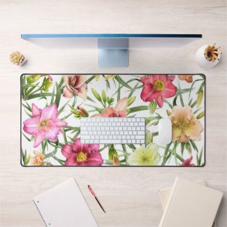 Daylilies All Over Modern Botanical Art Design