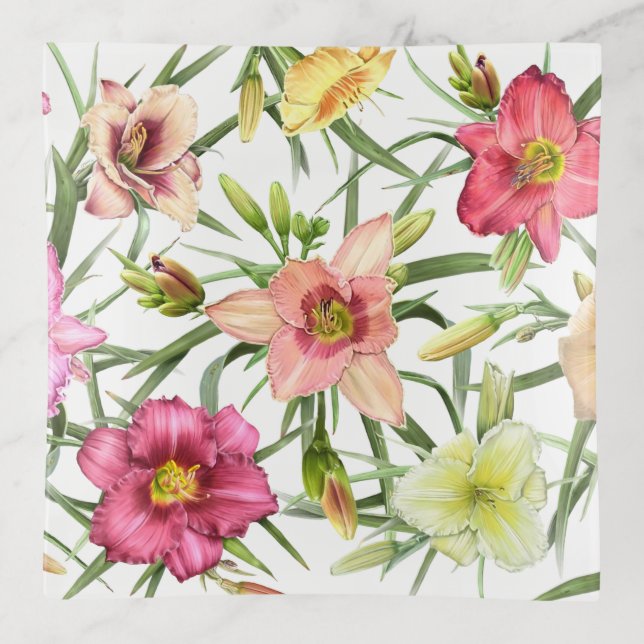 Daylilies All Over Trinket Tray (Front)