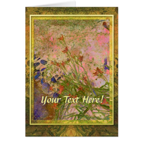 Daylilies and Stone Path  Greeting Card