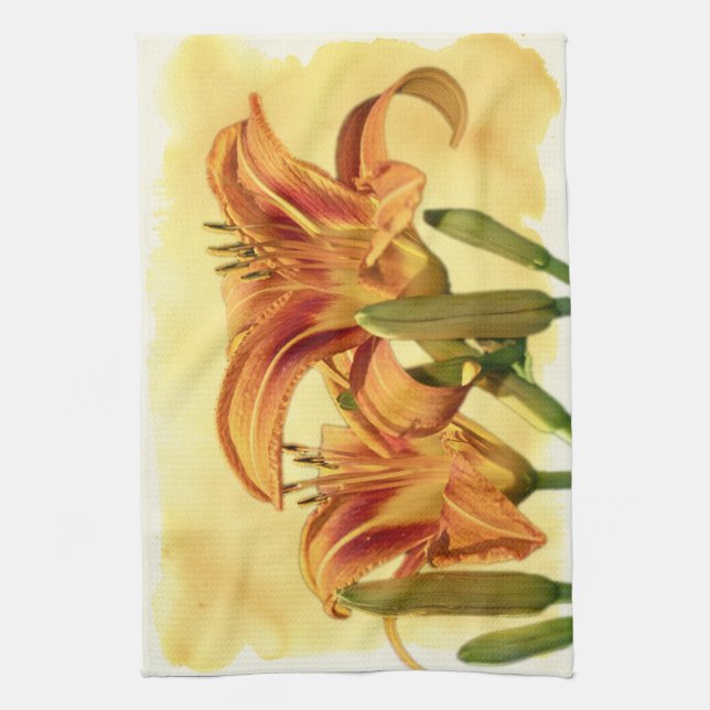 Daylilies - Hemerocallis Kitchen Towel (Vertical)