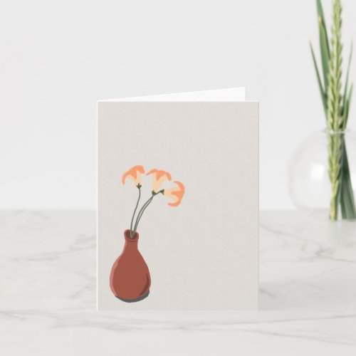 Daylilies in a Red Vase Note Card