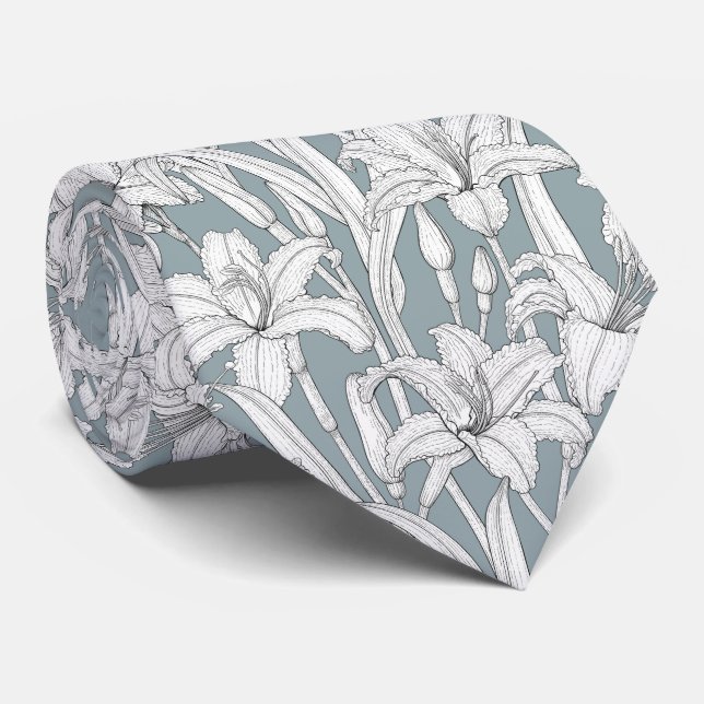 Daylilies Neck Tie (Rolled)