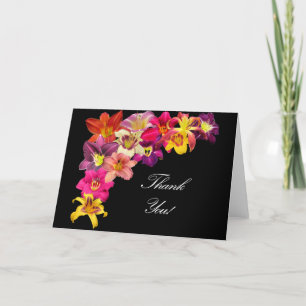 Daylilies on Black - Thank You Card