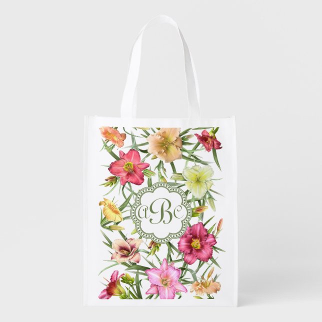 Daylilies Personalized Grocery Bag (Front)