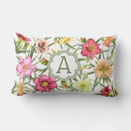 Daylilies Personalized Lumbar Pillow