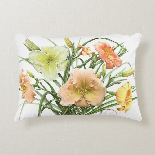 Daylily Bouquet Accent Pillow