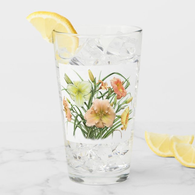 Daylily Bouquet Floral Glass (Front Ice)