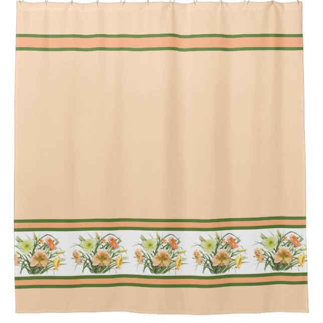 Daylily Bouquet Peach Color Shower Curtain (Front)
