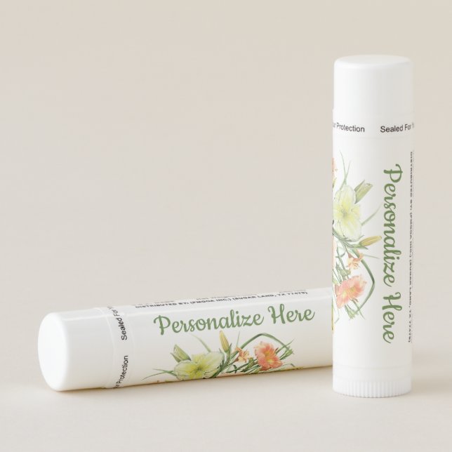 Daylily Bouquet Personalized Lip Balm (Rotated Right)