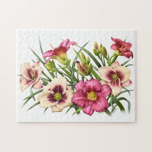 Daylily Bouquet Rubies Jigsaw Puzzle