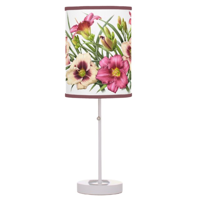 Daylily Bouquet Rubies Table Lamp (Front)