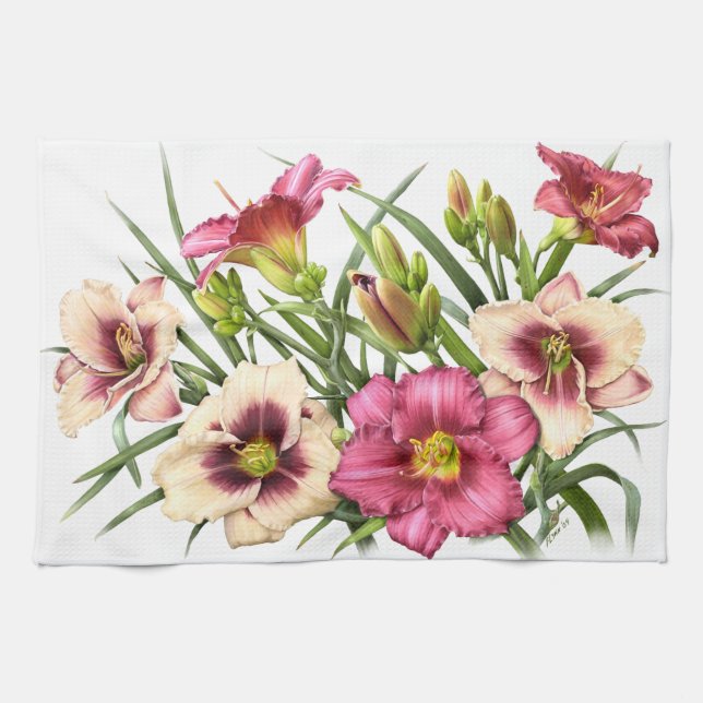 Daylily Bouquet Rubies Towel (Horizontal)