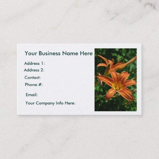Customizable Daylily Business Cards