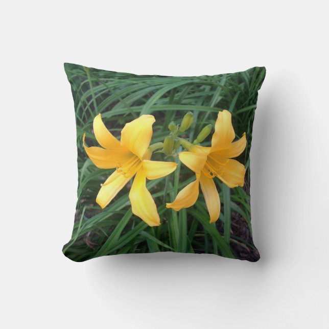 DAYLILY "Downey" Gold Duo -- Throw Pillow (Front)