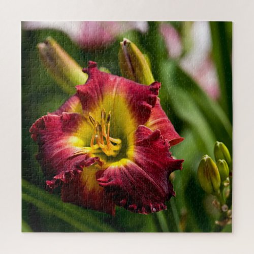 Daylily Dragon King  Faux Canvas Print Jigsaw Puzzle