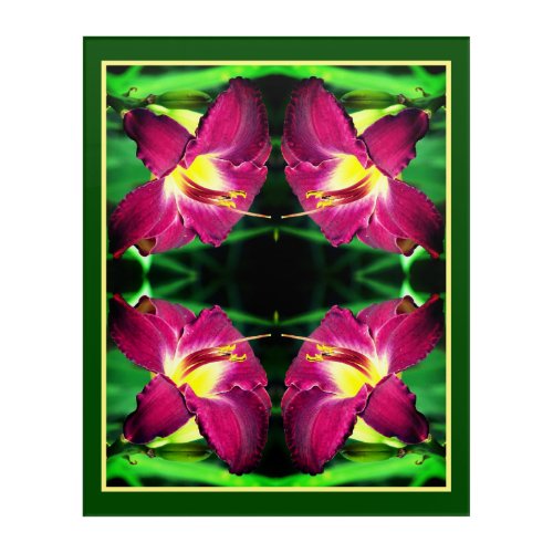Daylily Flower Close Up Abstract Acrylic Print