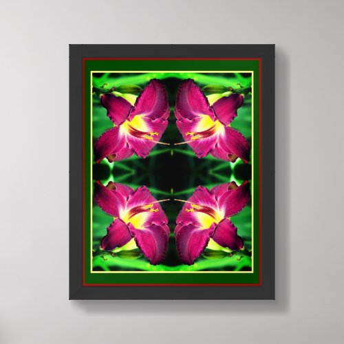 Daylily Flower Close Up Abstract Framed Art