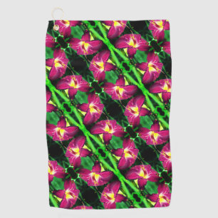 Daylily Flower Close Up Abstract Pattern     Golf Towel