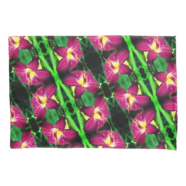 Daylily Flower Close Up Abstract Pattern Pillow Case (Front)