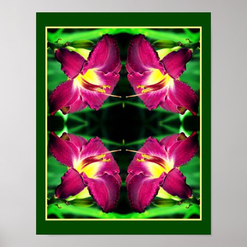 Daylily Flower Close Up Abstract Poster