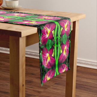 Daylily Flower Close Up Abstract Short Table Runner