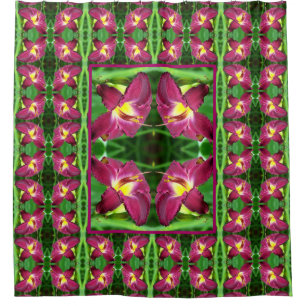 Daylily Flower Close Up Nature Art Pattern   Shower Curtain