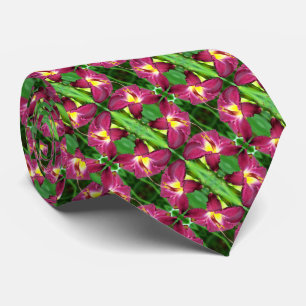Daylily Flower Close Up Small Pattern      Neck Tie