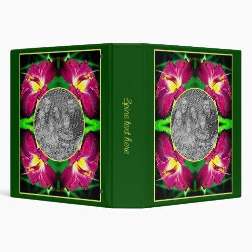 Daylily Flower Frame Create Your Own Photo 3 Ring Binder