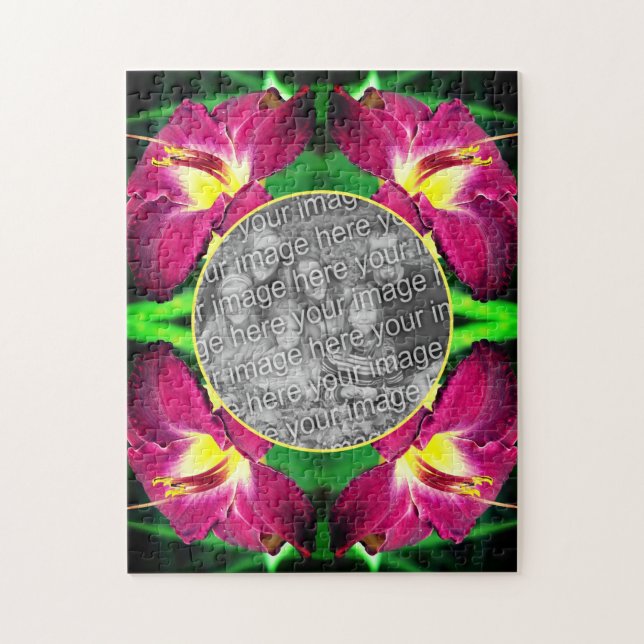 Daylily Flower Frame Create Your Own Photo Jigsaw Puzzle (Vertical)