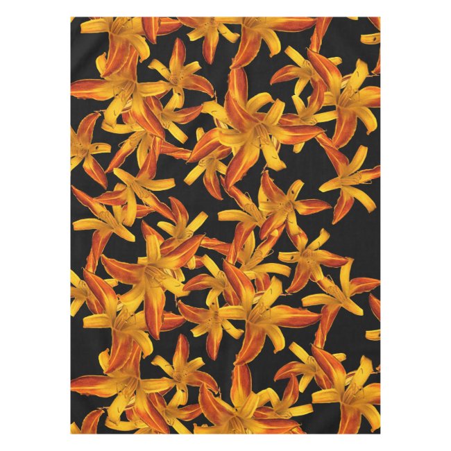 Daylily Flower Garden Pattern Floral Tablecloth