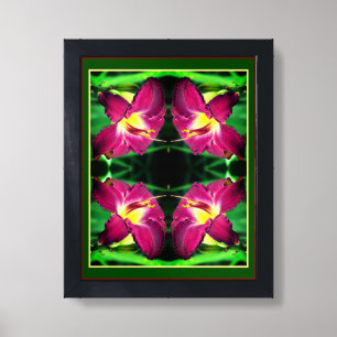Daylily Flower Nature Art Abstract Framed Art