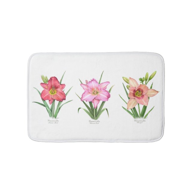 Daylily Garden Bathroom Mat (Front)
