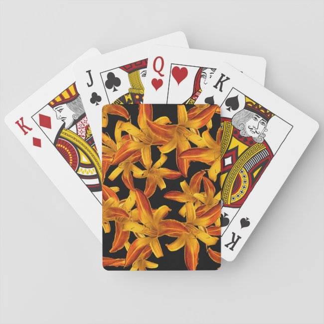 Daylily Garden Flower Floral Pattern Playing Cards