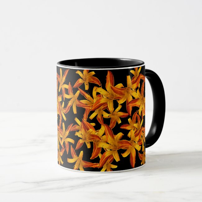 Daylily Garden Flowers Floral Pattern Mug