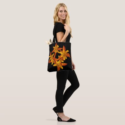 Daylily Garden Flowers Floral Pattern Tote Bag