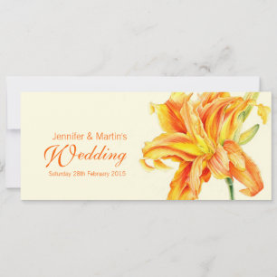 Daylily Hemerocallis floral wedding invitation