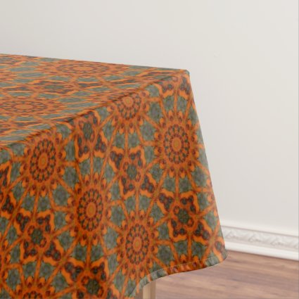 Daylily Orange Mandala Tablecloth