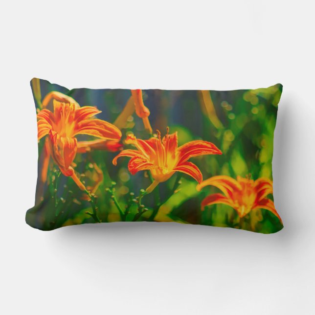 Daylily Trio Lumbar Pillow (Front)
