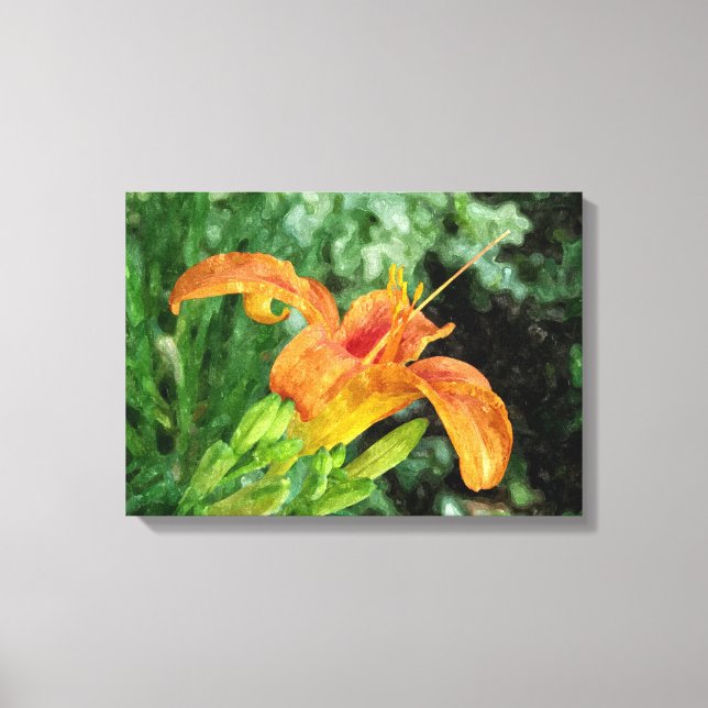 Daylily Watercolor Canvas Print (Front)