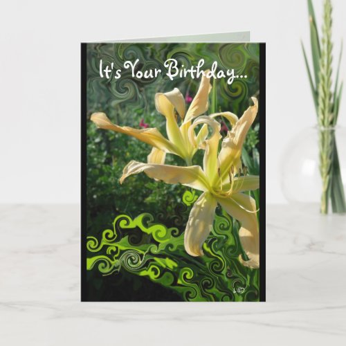 Daylily Whimsy Birthday Card
