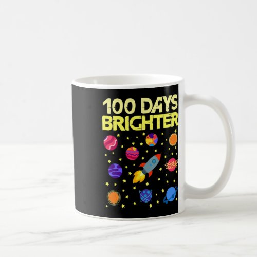 Days Brighter 100th Day Of School Stars Rocket  Coffee Mug