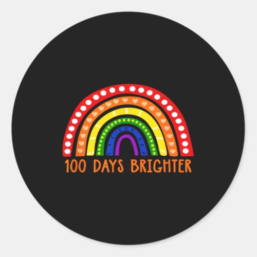 Days Brighter Fun Teacher 100th Day Of School  Classic Round Sticker