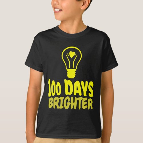 Days Brighter Happy 100 Days Of School Boys Girls  T_Shirt