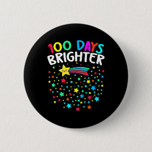 Days Brighter Happy 100 Days Of School Teachers Ki Button