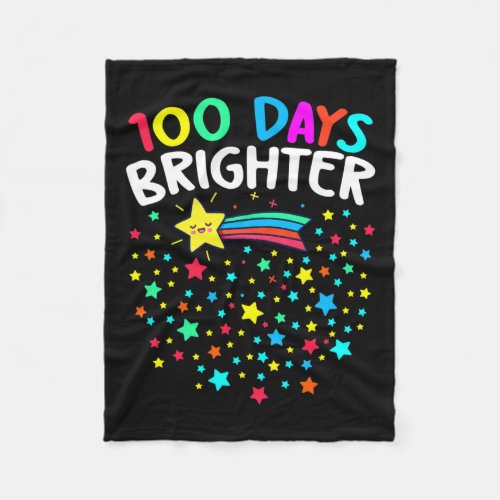 Days Brighter Happy 100 Days Of School Teachers Ki Fleece Blanket