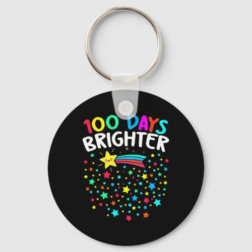 Days Brighter Happy 100 Days Of School Teachers Ki Keychain