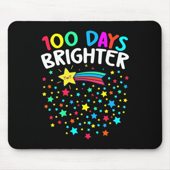 Days Brighter Happy 100 Days Of School Teachers Ki Mouse Pad (Front)