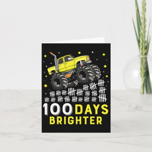 Days Brighter Monster Truck 100 Days Of School 100 Card